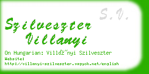 szilveszter villanyi business card